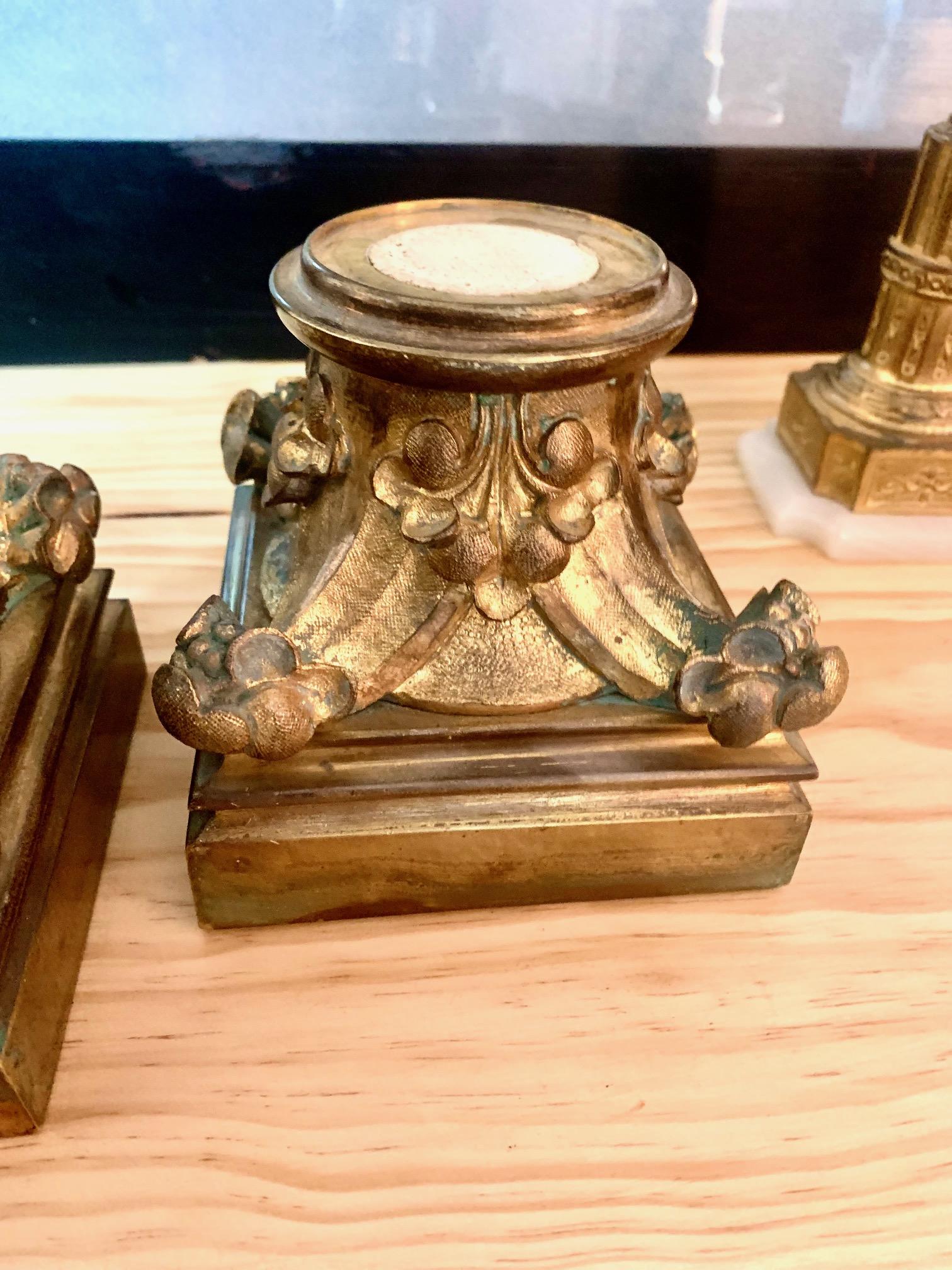 Pair of Ormolu Capitals in Neoclassical Style For Sale 3