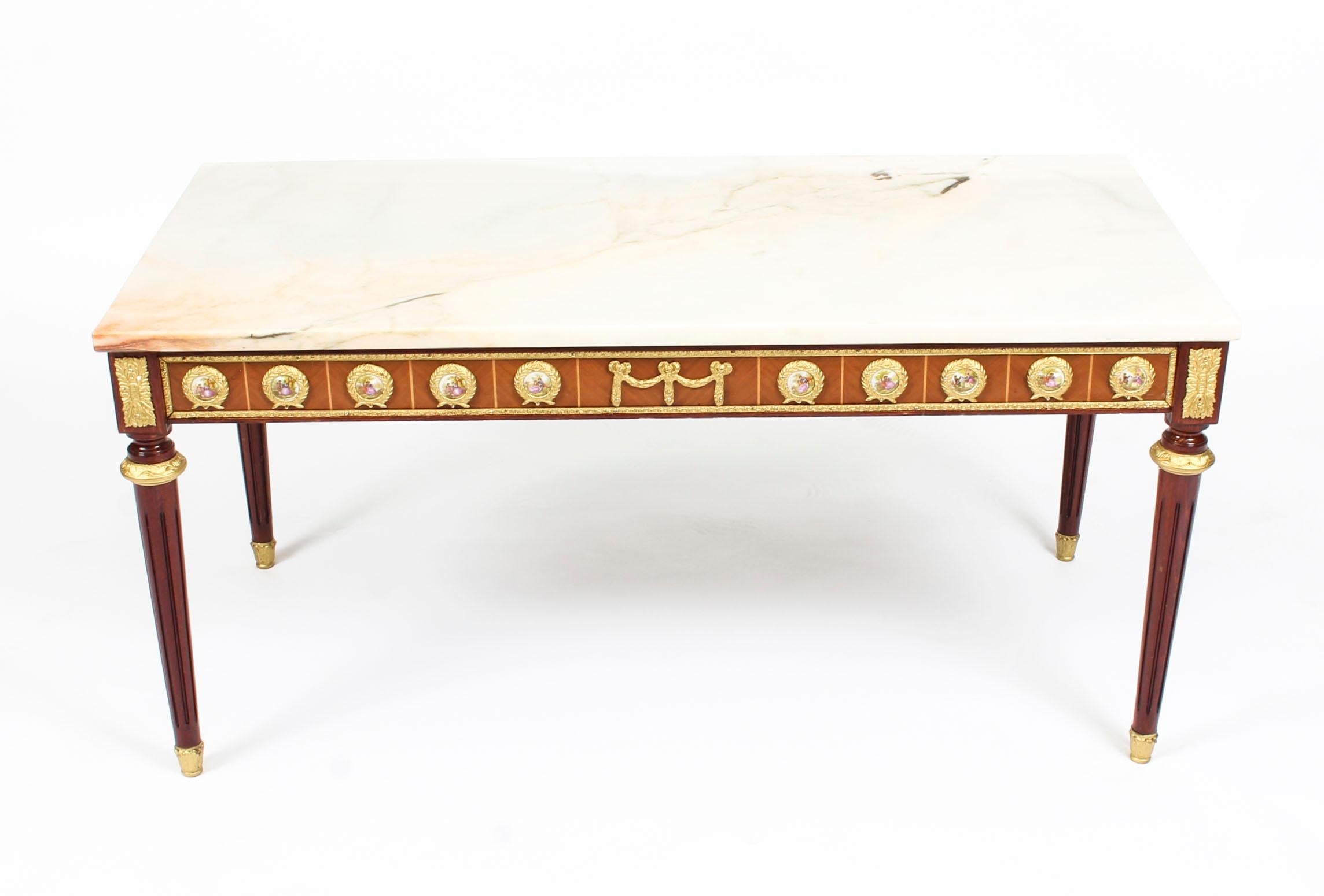 Pair of Ormolu Mounted Coffee Tables Marble Tops H&L Epstein Midcentury 7