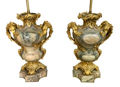 Paar Ormolu-Lampen aus Marmor von Maison Millet
