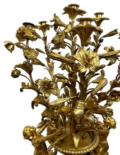 Pair Of Ormolu Mounted Sèvres-style Bouquet Candelabras