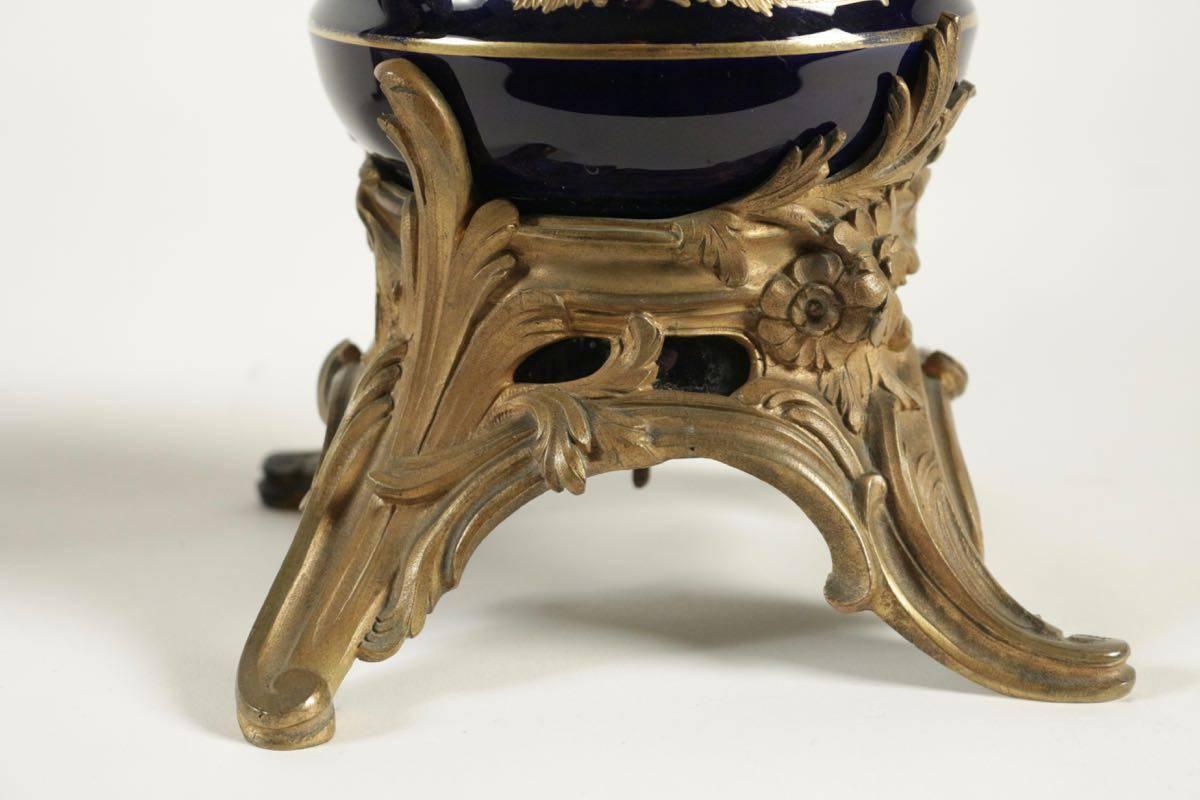 Pair of Ormolu Sevres Vases, 19th Century In Excellent Condition For Sale In Saint-Ouen, FR