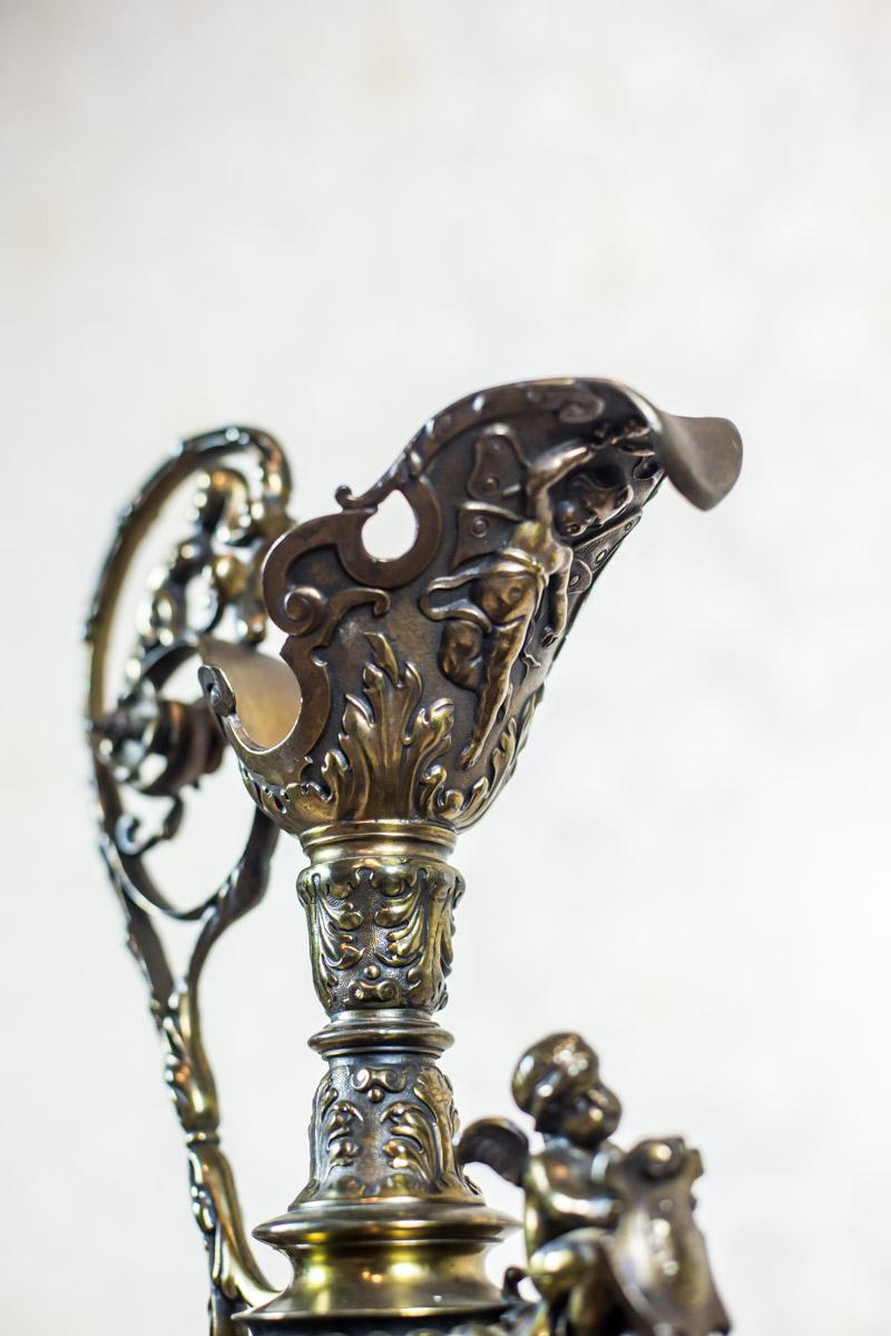 Antique pair of French Vases in Spelter, circa 1890. 7