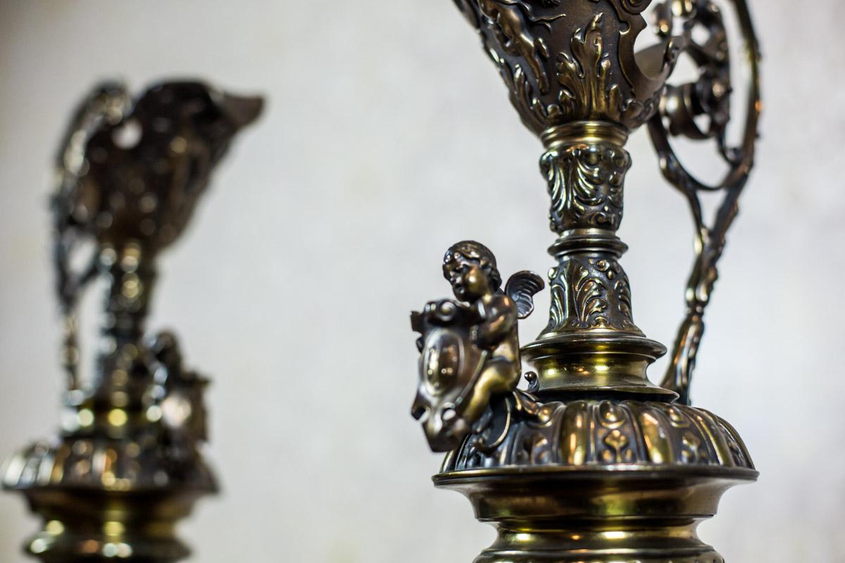 Antique pair of French Vases in Spelter, circa 1890. 2