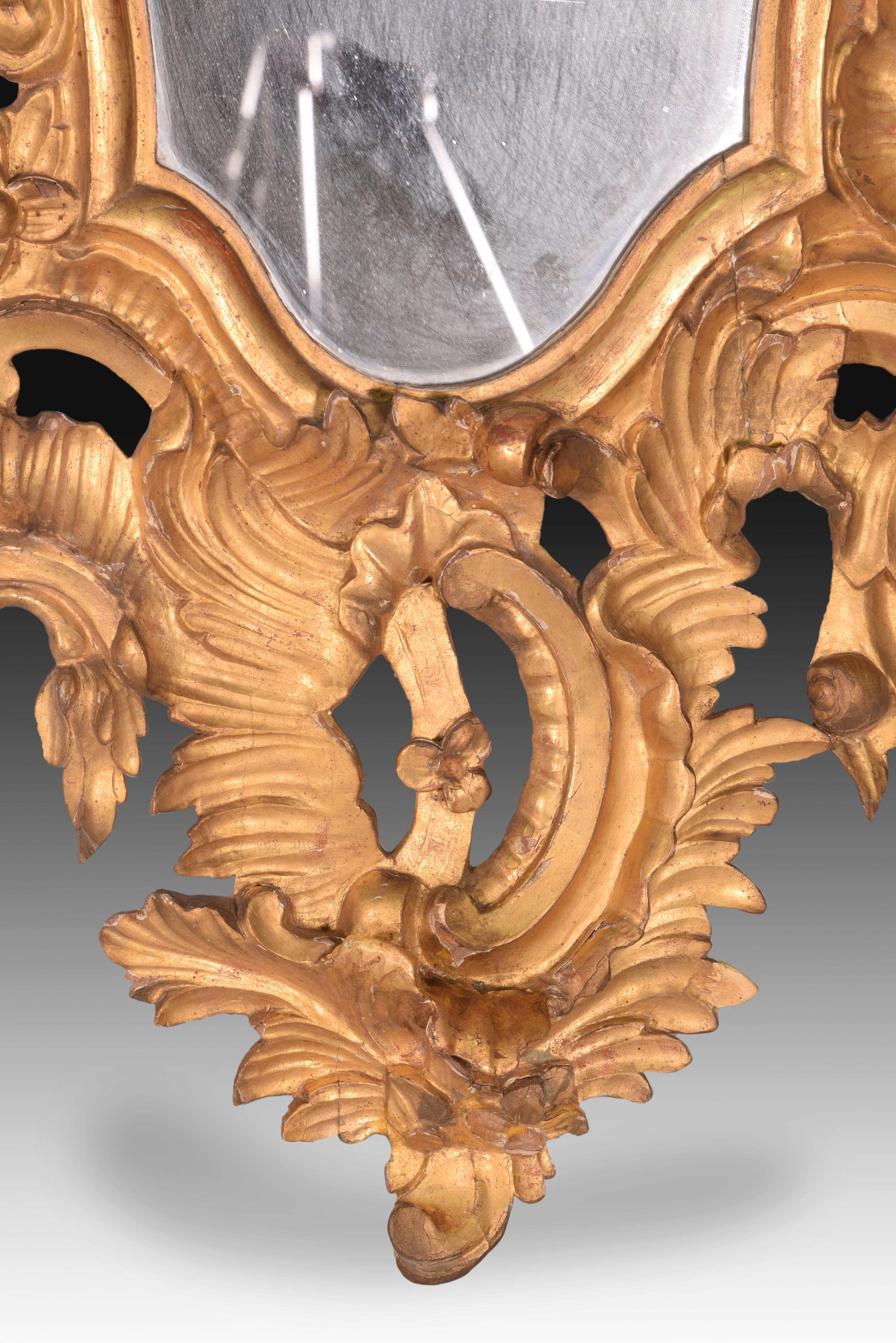 Other Pair of Ornamental Mirrors, Giltwood, Roccoco, 18th Century For Sale