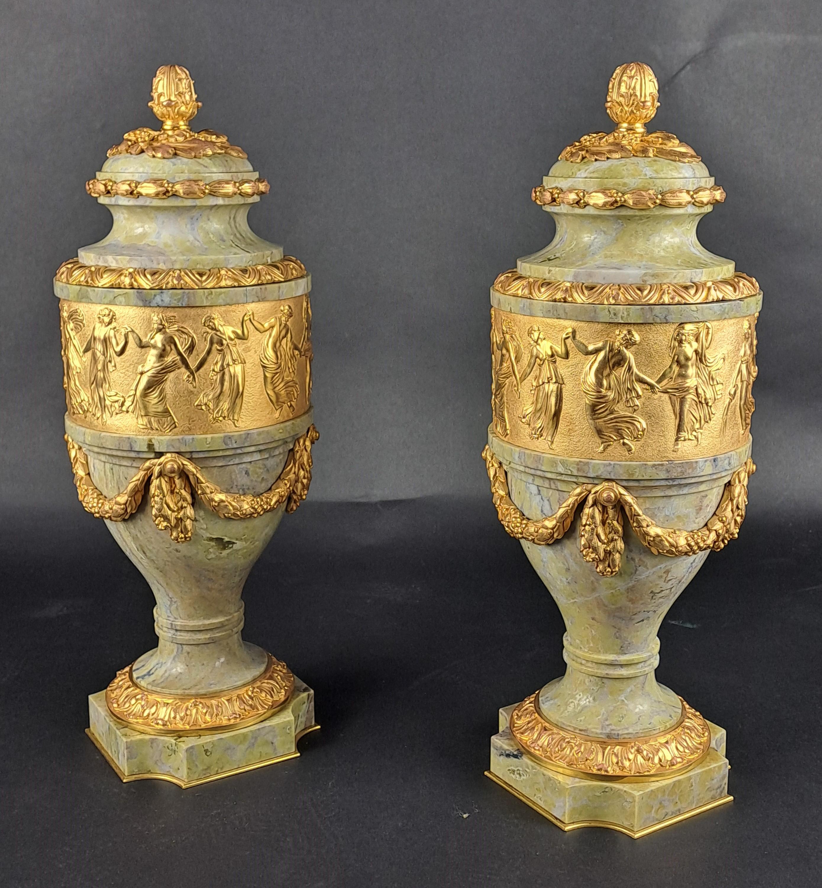 Coppia di vasi ornamentali con timbro Jollet Anc. Colin, Paris in vendita 2