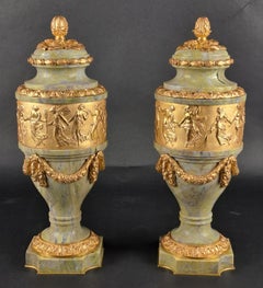 Coppia di vasi ornamentali con timbro Jollet Anc. Colin, Paris