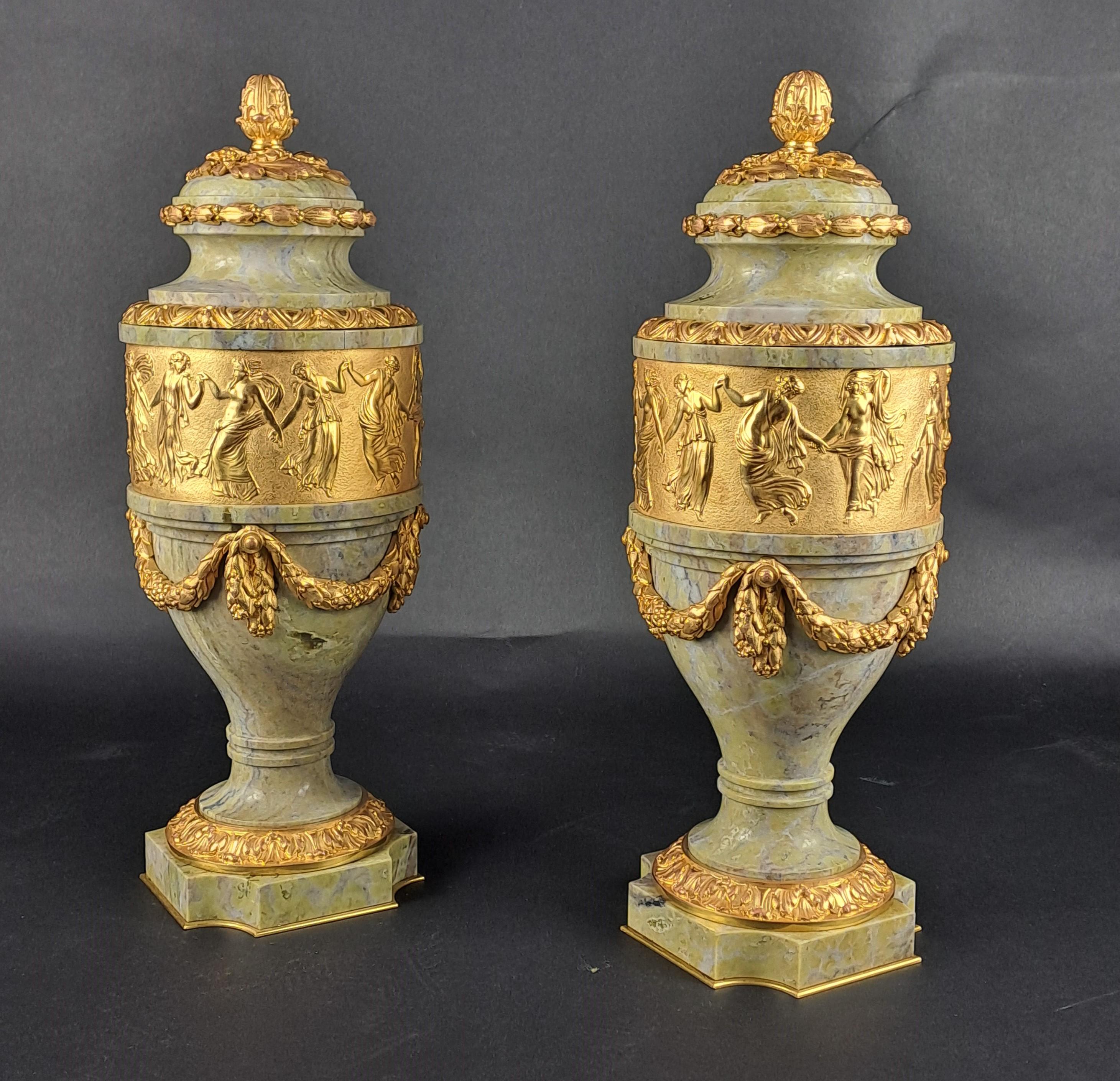 Coppia di vasi ornamentali con timbro Jollet Anc. Colin, Paris in vendita 1