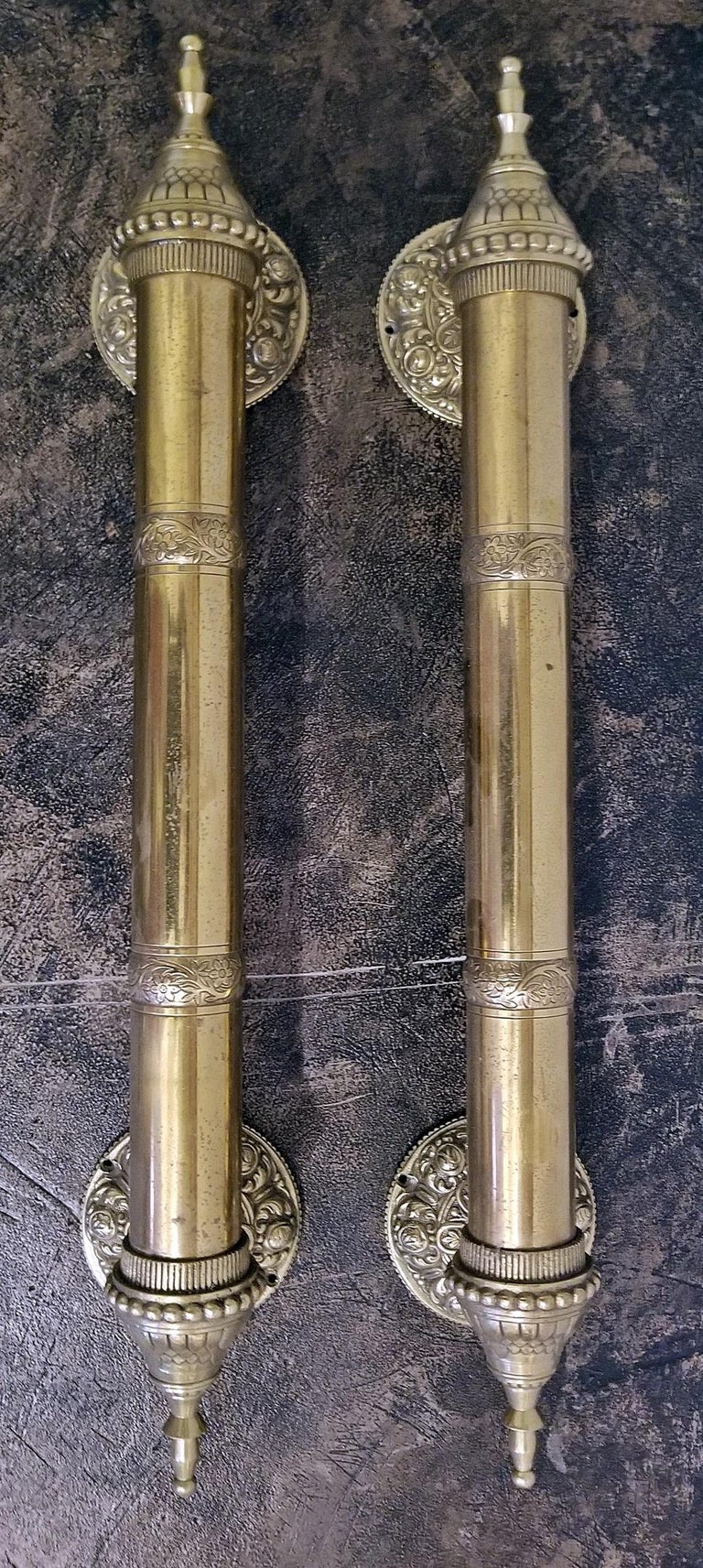 Pair of Ornate Brass Door Handles or Pulls at 1stDibs