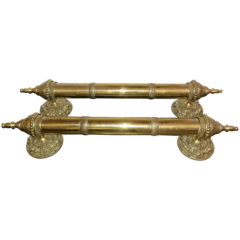 Pair of Ornate Brass Door Handles or Pulls at 1stDibs