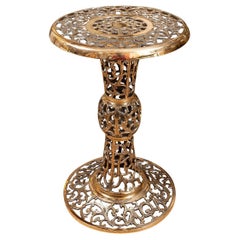 Pair of ornate brass filigree side table
