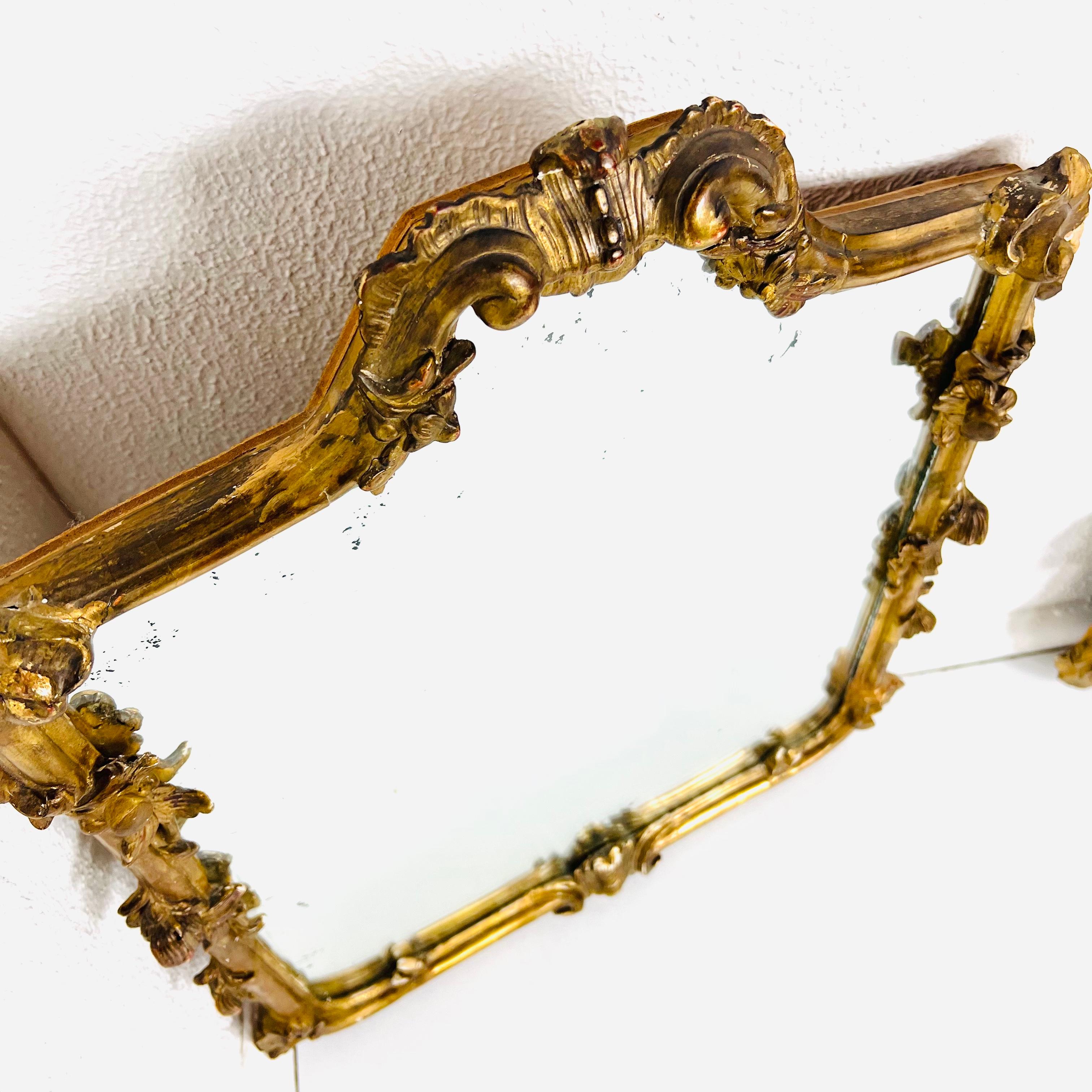 Pair of Ornate Gilded Plaster and Wood Wall Mirrors 1