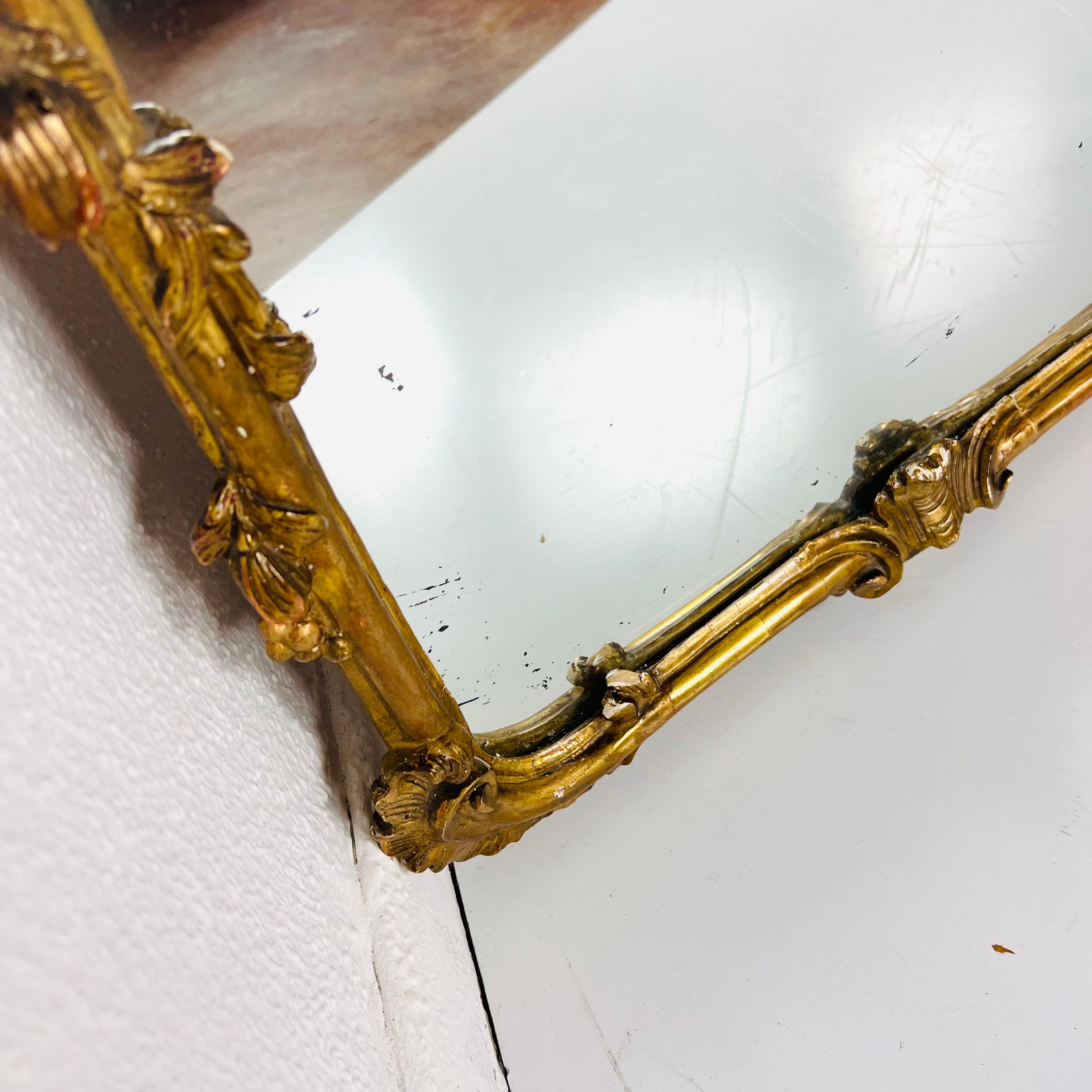 Pair of Ornate Gilded Plaster and Wood Wall Mirrors 3