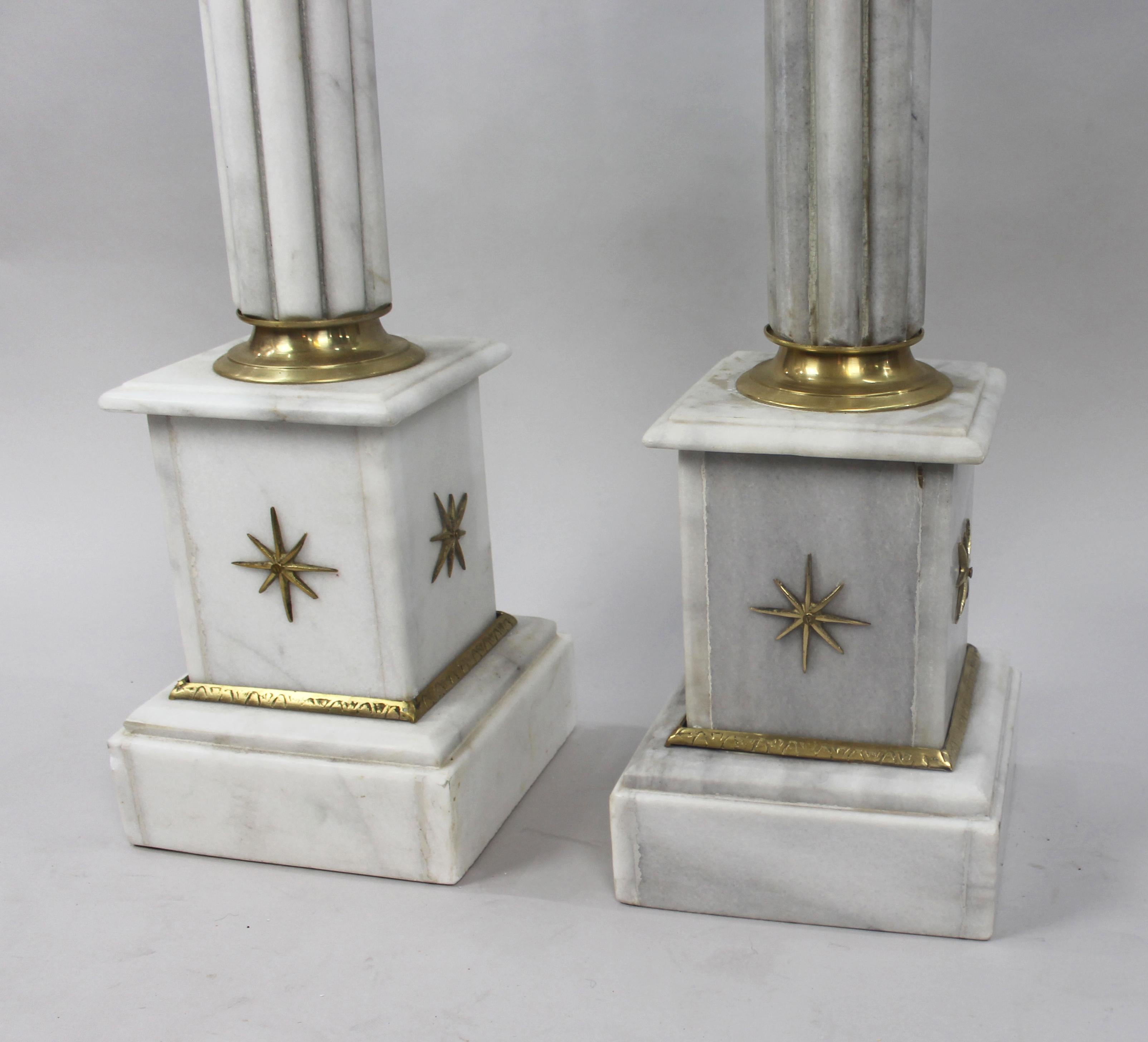 Pair of Ornate Marble Columns For Sale 5