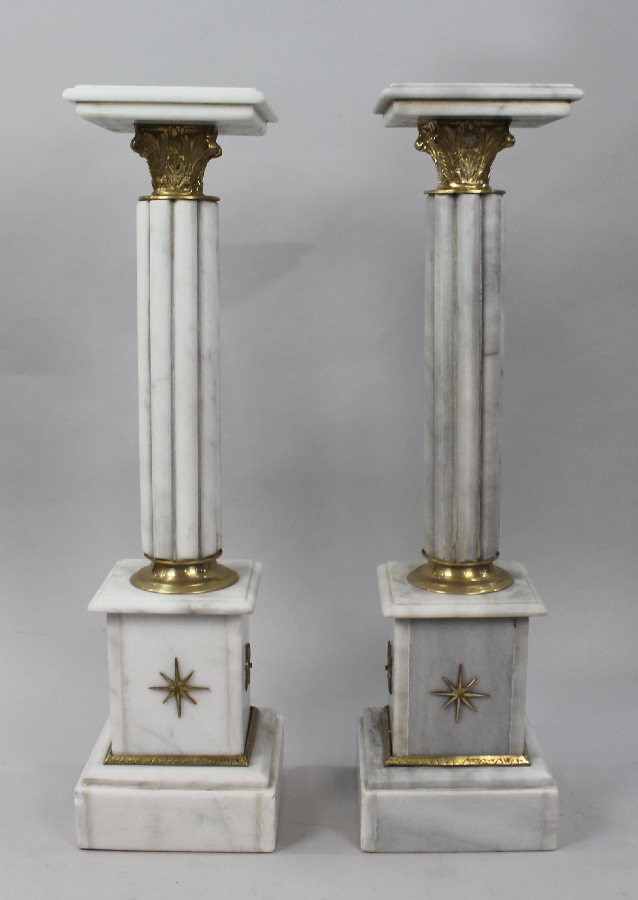 Pair of Ornate Marble Columns In Good Condition For Sale In Worcester, GB