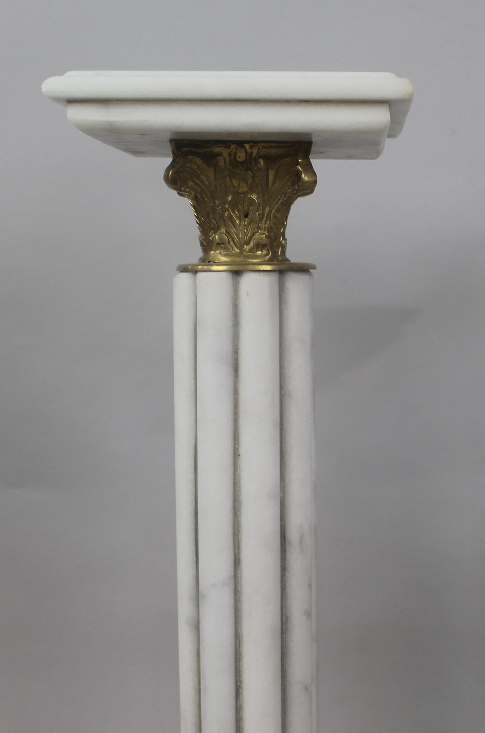 Pair of Ornate Marble Columns For Sale 1
