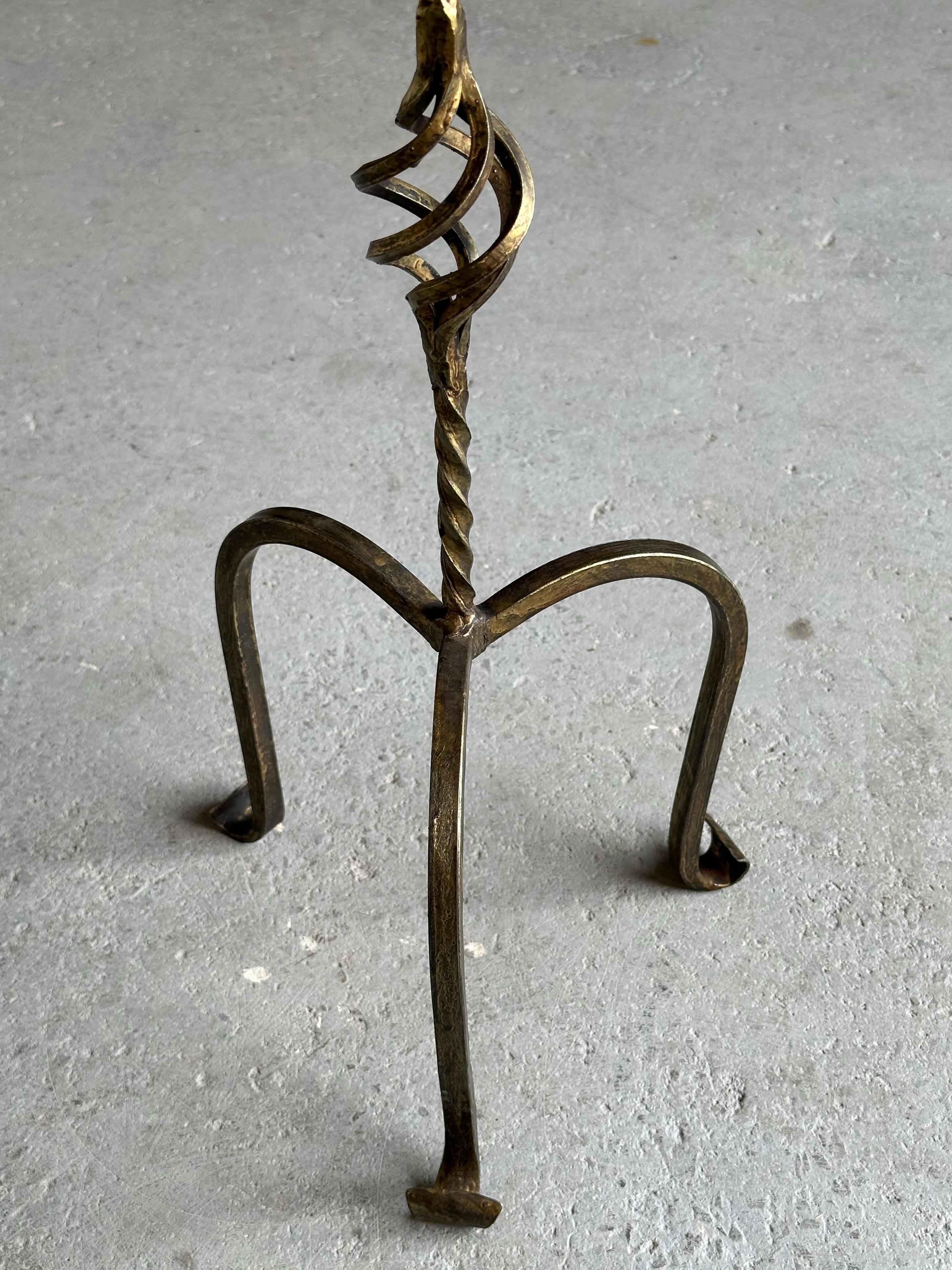 Pair of Ornate Spanish Drinks Tables with Twisted Stems In Good Condition For Sale In Buchanan, NY