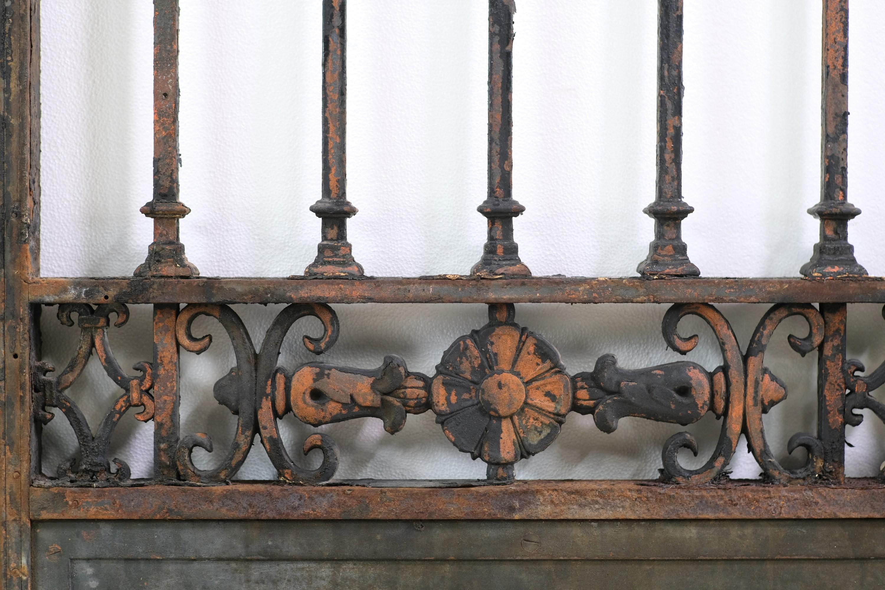 American Pair of Ornate Wrought Iron Entry Gates, Wall Street, NYC For Sale