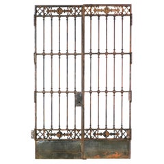 Antique Pair of Ornate Wrought Iron Entry Gates, Wall Street, NYC