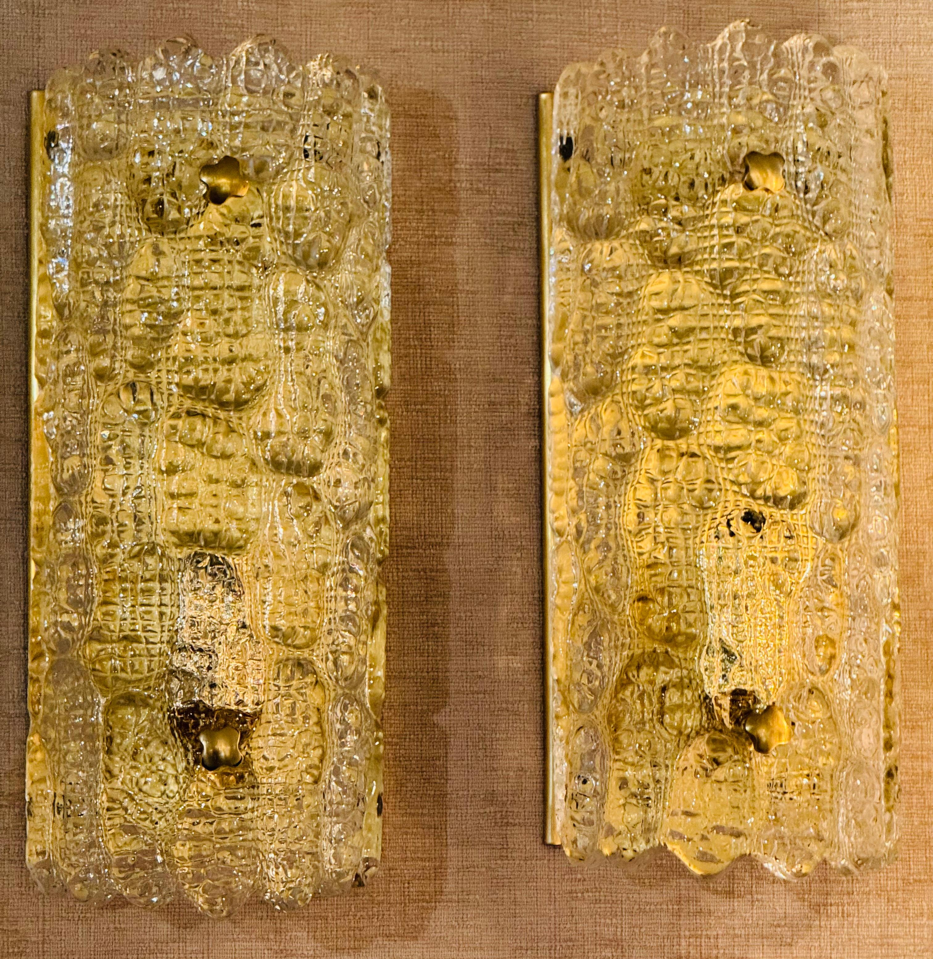 Coppia di lampade da parete svedesi degli anni '50 in cristallo di Orrefors Carl Fagerlund in vendita 9