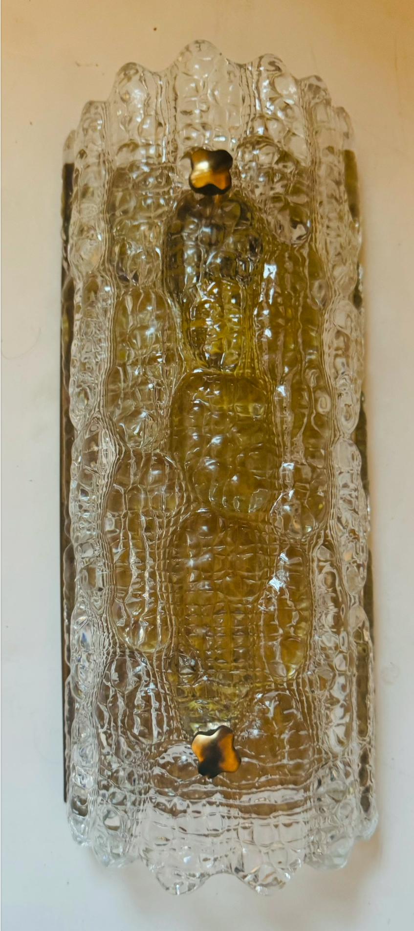 Svedese Coppia di lampade da parete svedesi degli anni '50 in cristallo di Orrefors Carl Fagerlund in vendita