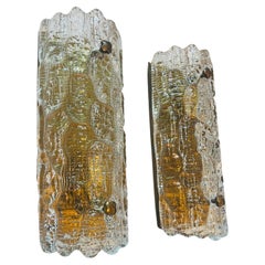 Pair of Orrefors Carl Fagerlund Crystal 1950s Swedish Wall Lamps