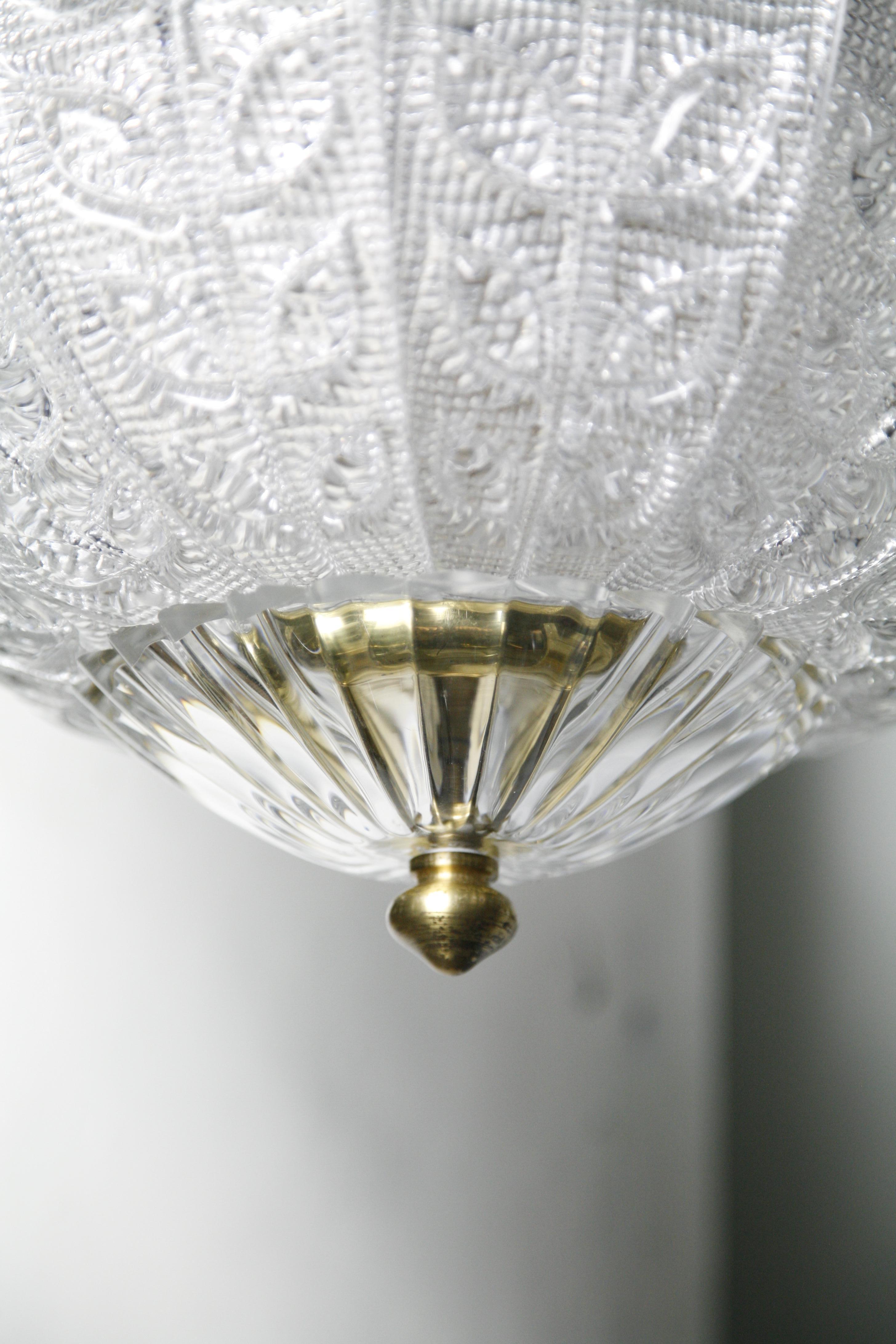 Pair of Orrefors Crystal Chandeliers in the Shape of Leaves, Sweden, 1960 For Sale 4