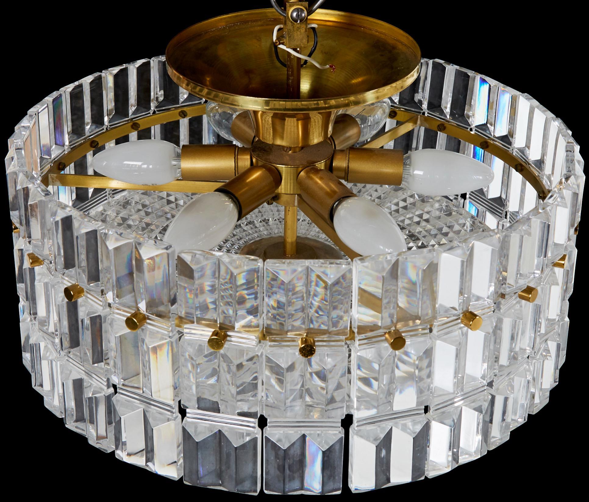 Swedish Pair of Orrefors Crystal Flushmounts Designed by Carl Fagerlund, 1970, Sweden For Sale