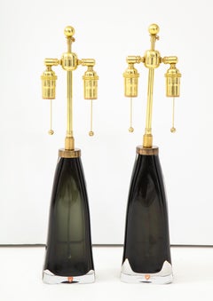 Pair of Orrefors Crystal Lamps