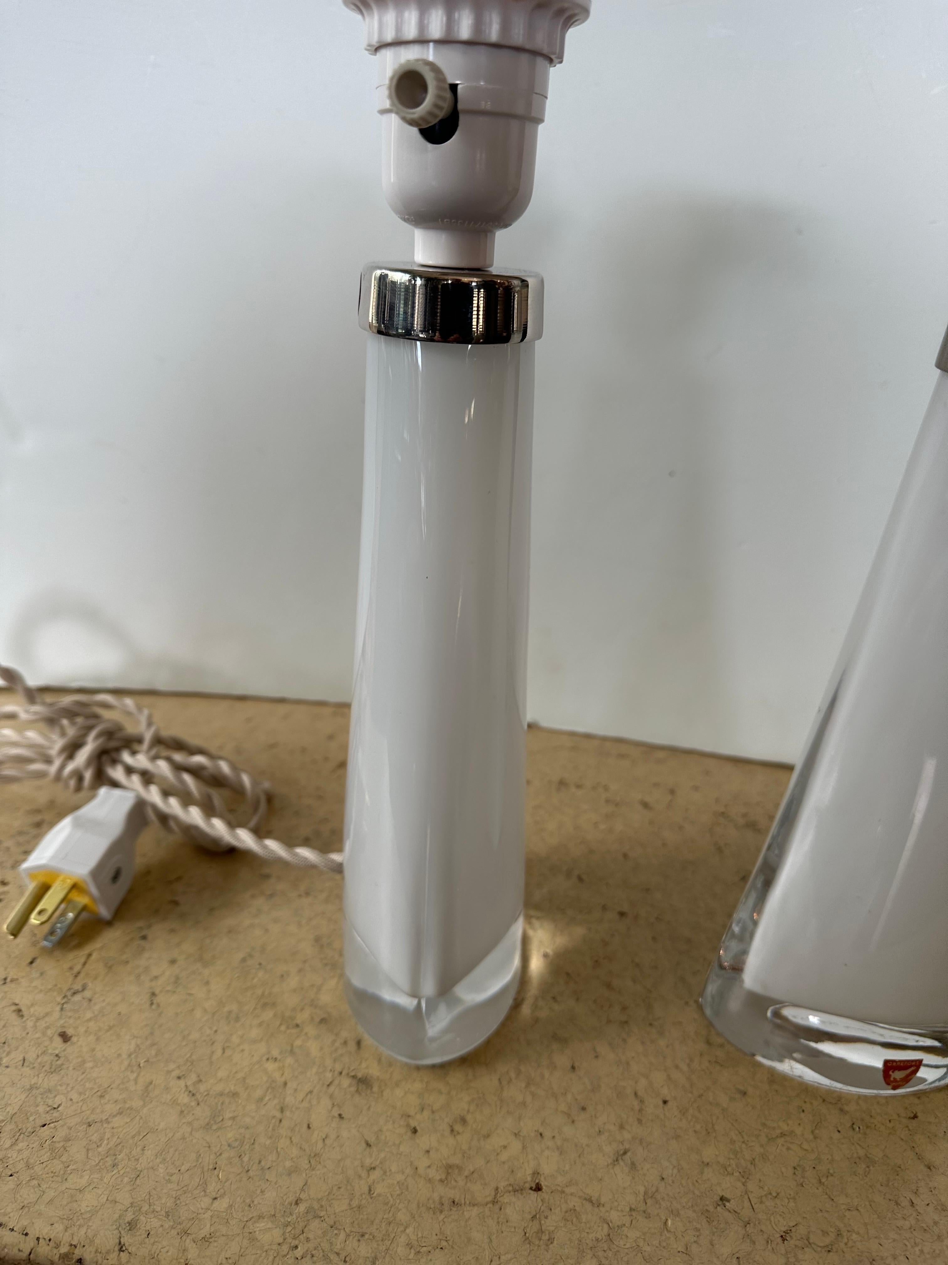 Paire de lampes en verre Orrefors par Carl Fagerlund Bon état - En vente à East Hampton, NY