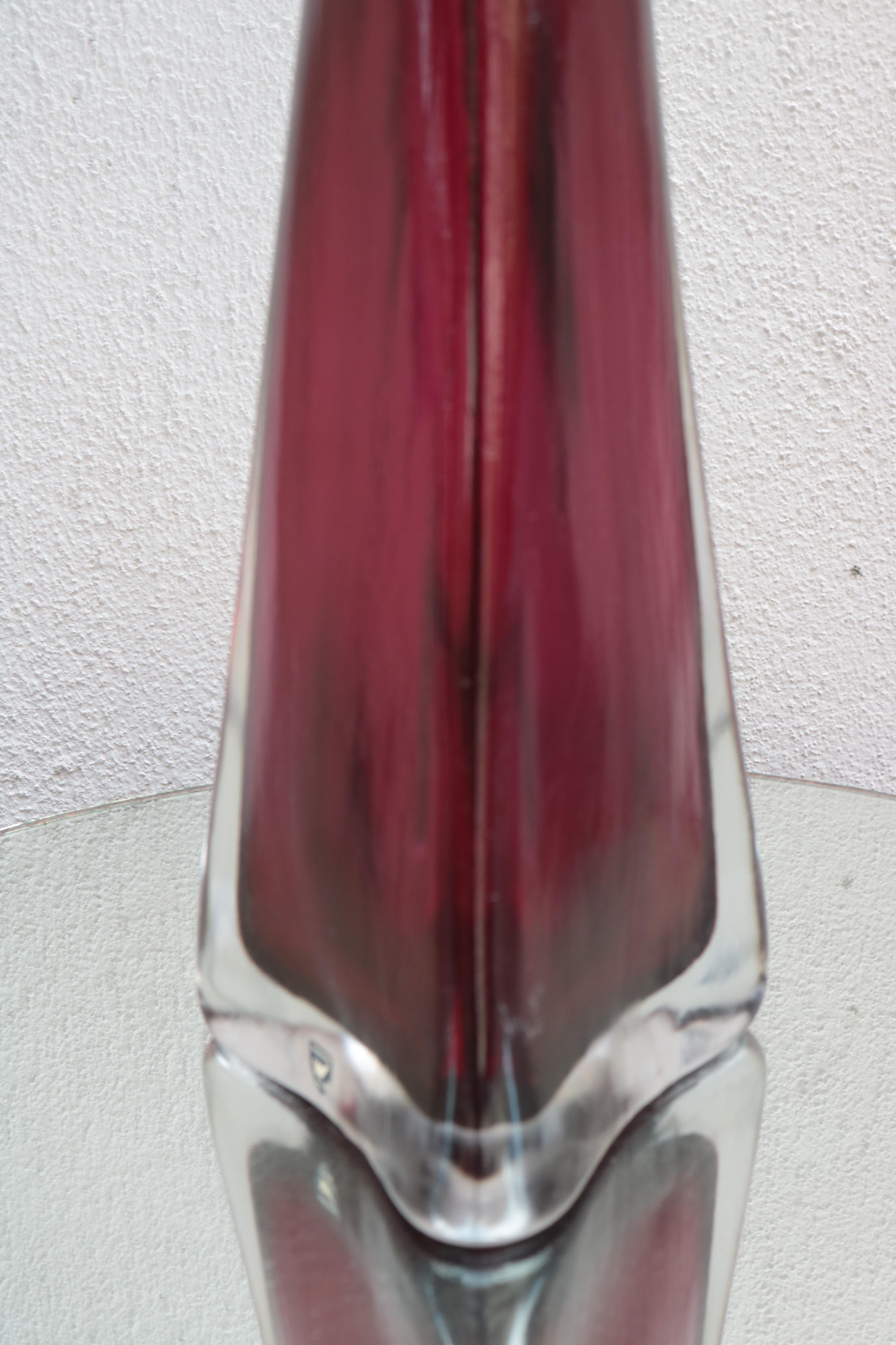 Swedish Pair of Orrefors Modernist Art Glass Table Lamps For Sale