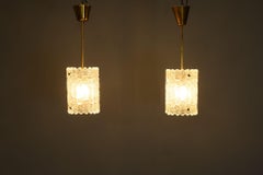 Pair of Orrefors Pendant Lights