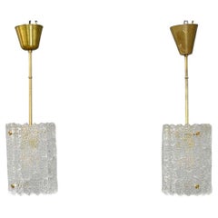 Pair of Orrefors Pendant Lights