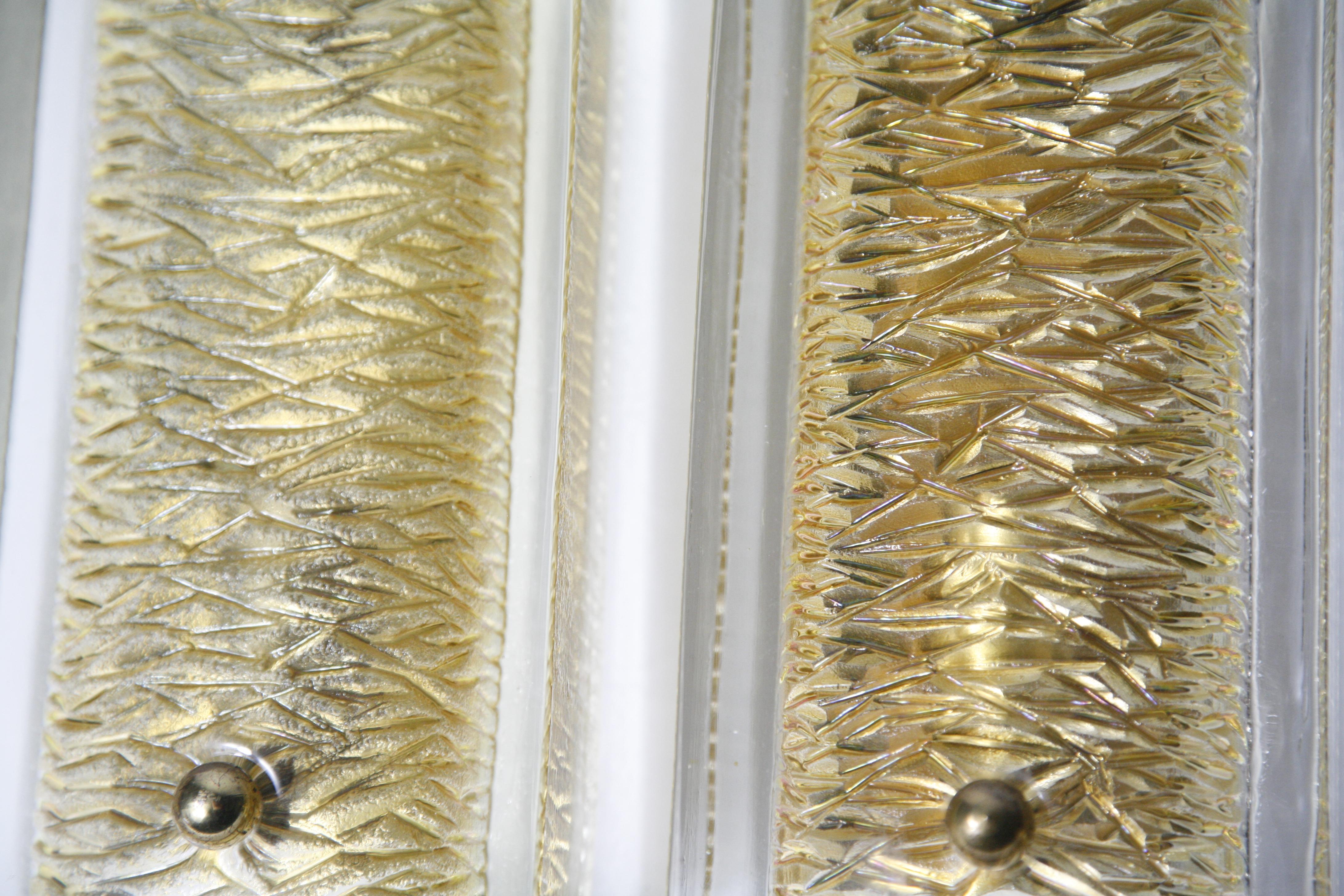 Pair of Orrefors Sconces Brass and Crystal Glass Shades by Orrefors Sweden, 1970 7