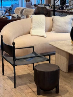 Pair Of Orsed Chairs in Vasted Patinated Bronze with Black Saddle Leather