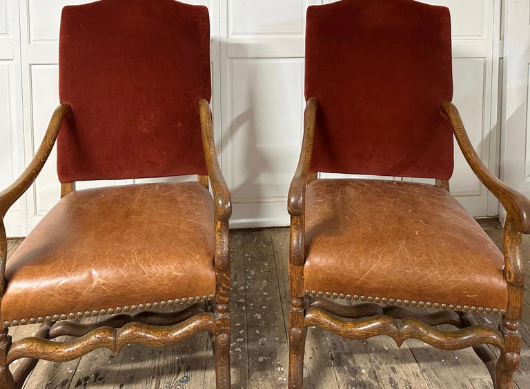 Contemporary Pair of Os de Mouton Arm Chairs For Sale