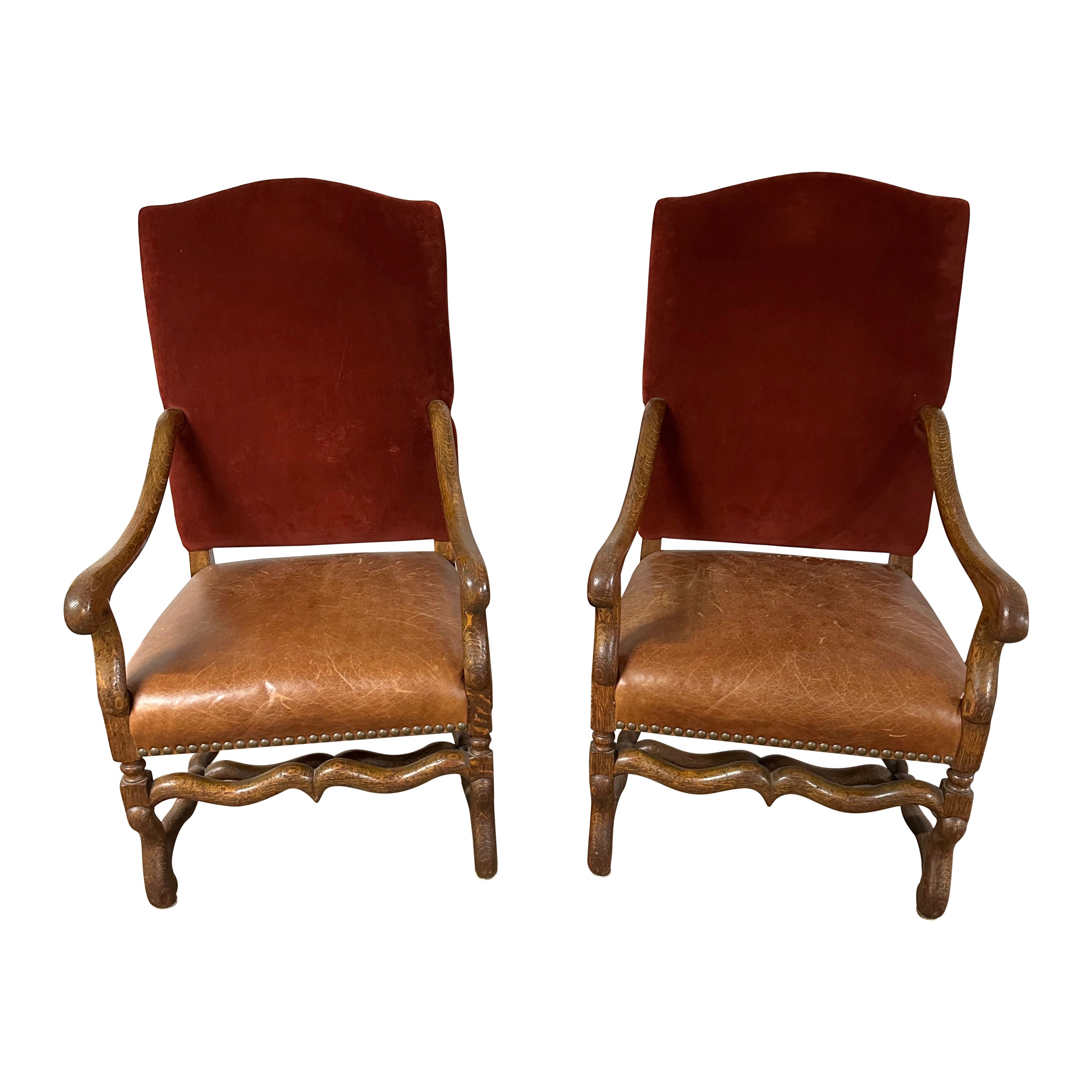 Paire de fauteuils Os de Mouton