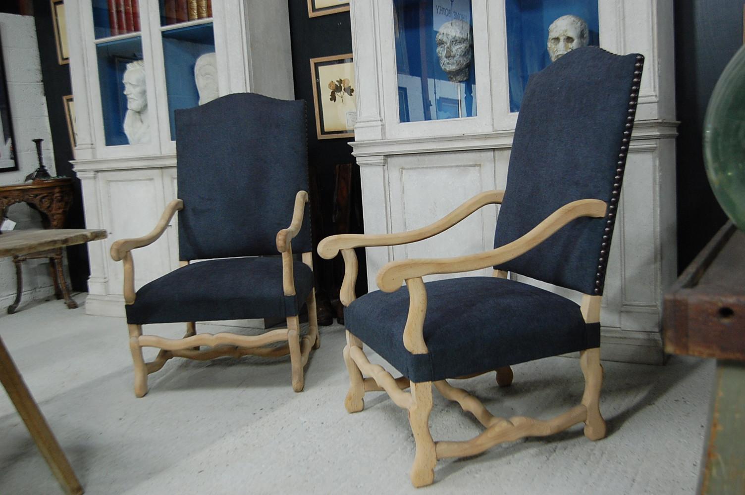 French Pair of Os de Mouton Armchairs