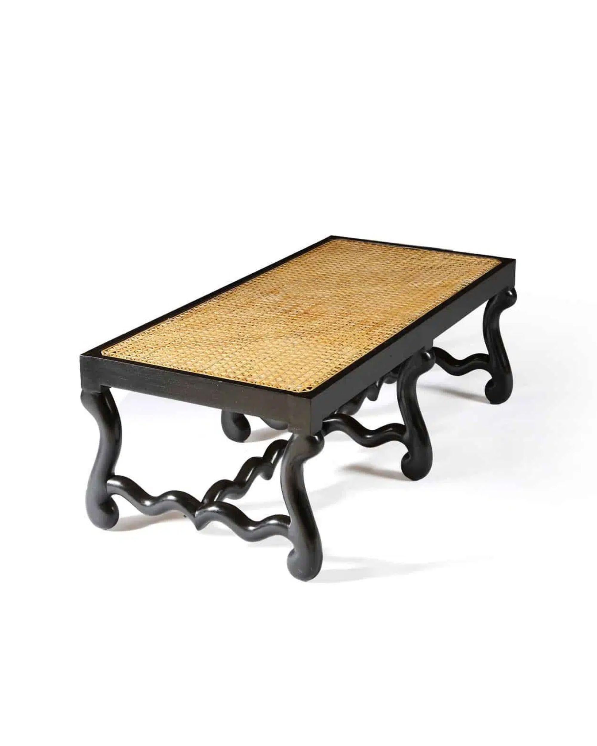 Paar Os de Mouton Ebonisierte lange Bänke (Englisch) im Angebot