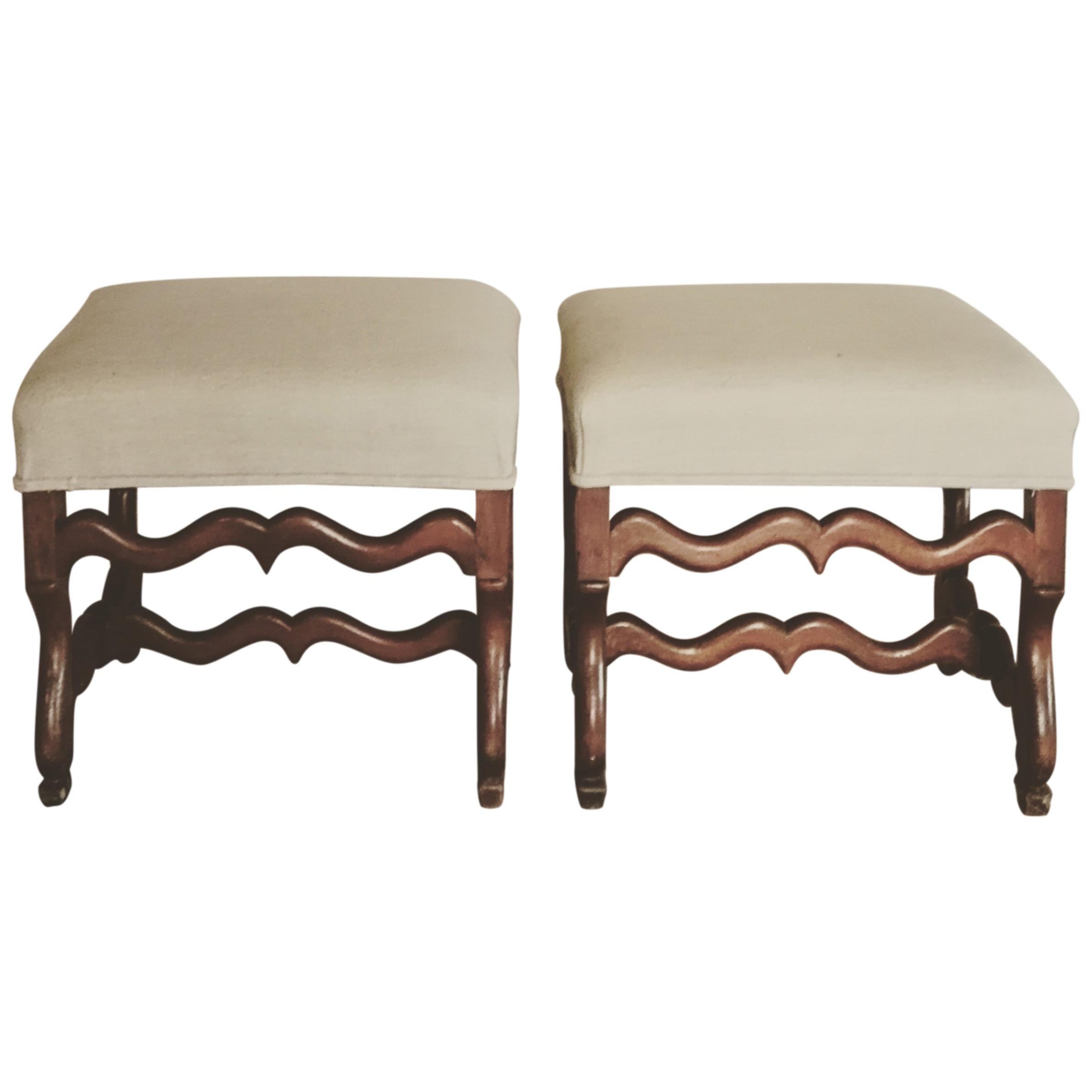 Pair of Os De Mouton Stools For Sale