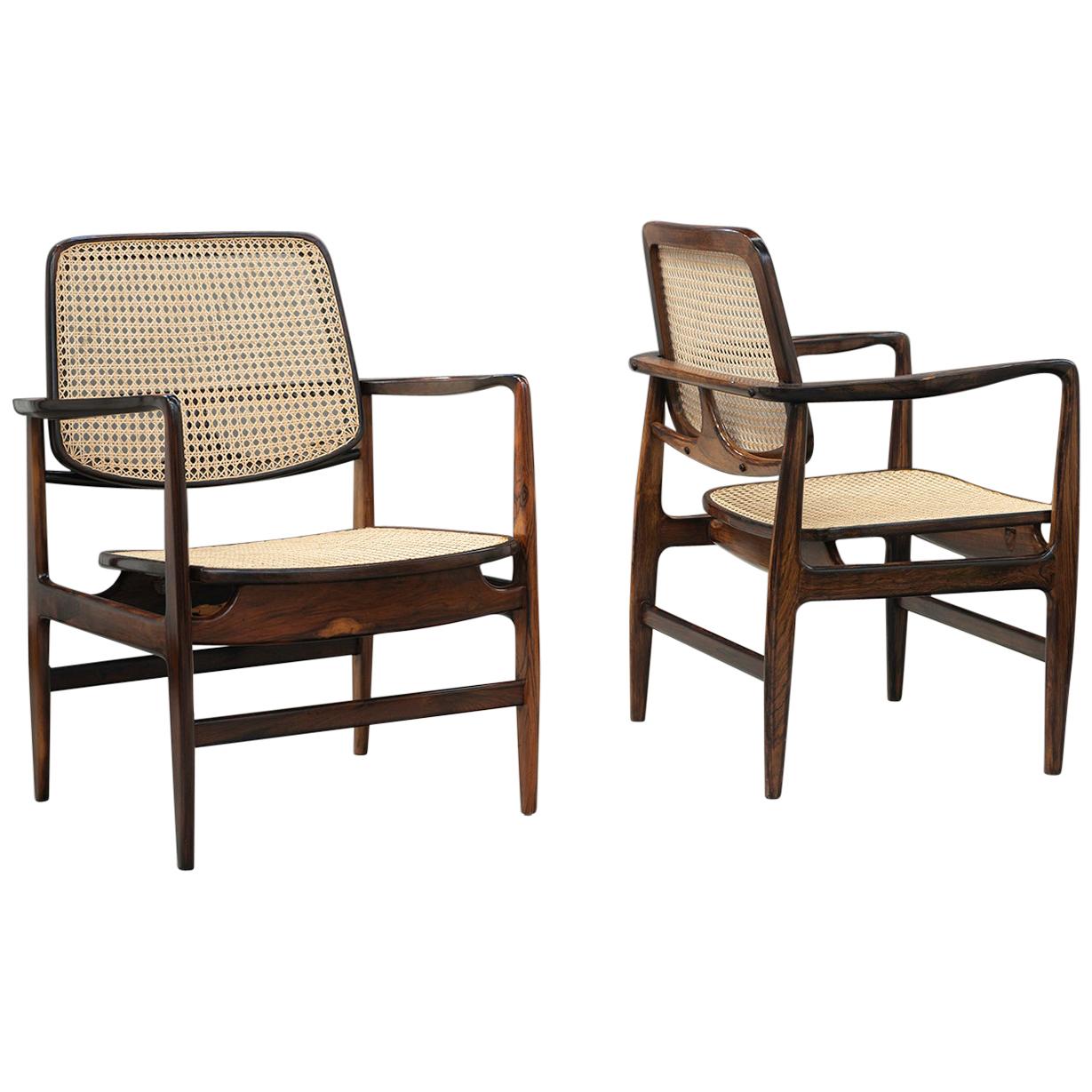 Pair of "Oscar" Armchairs by Sergio Rodrigues, Brazilian Midcentury Design