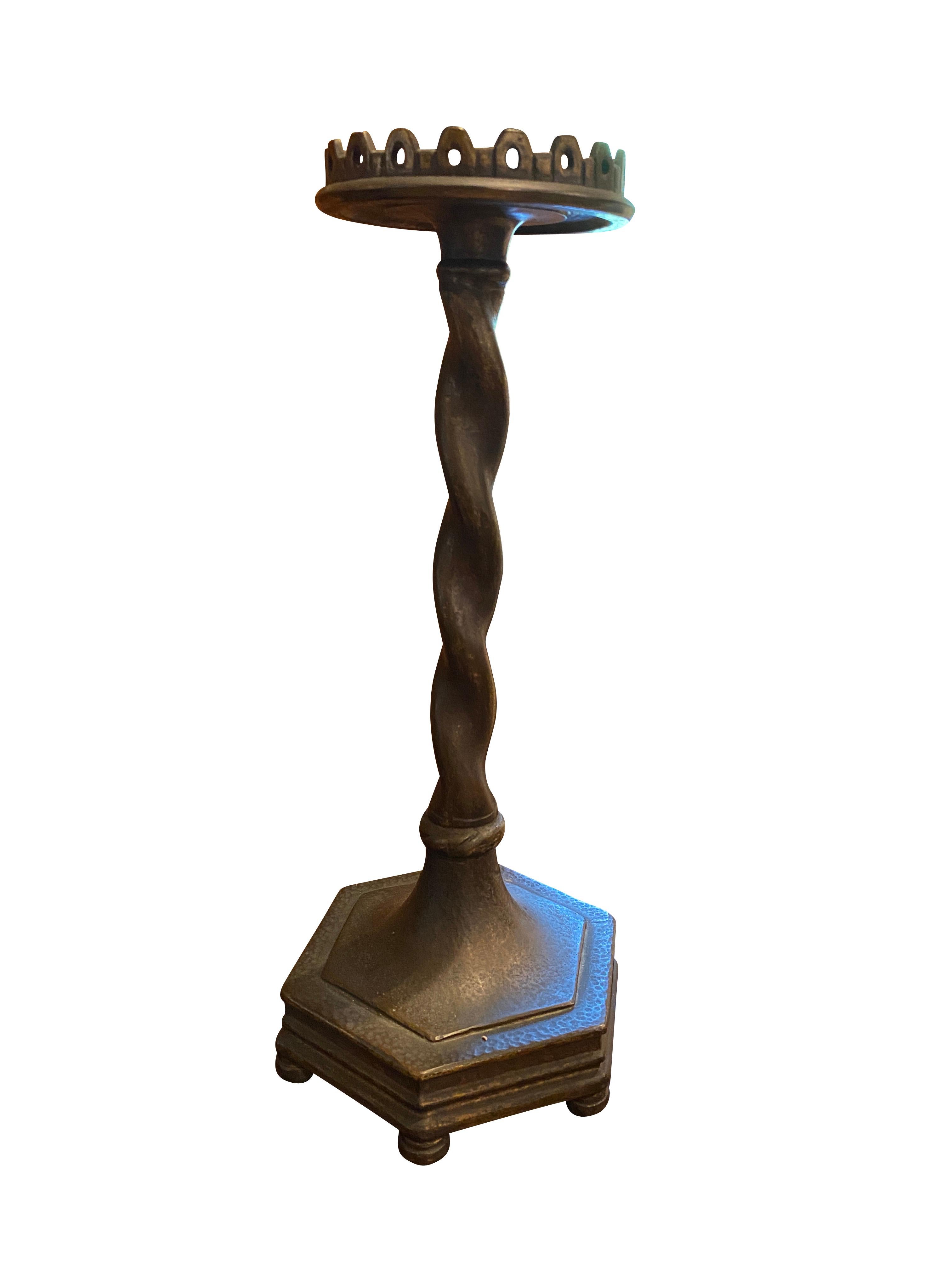 Pair of Oscar Bach Bronze Table Lamps For Sale 1