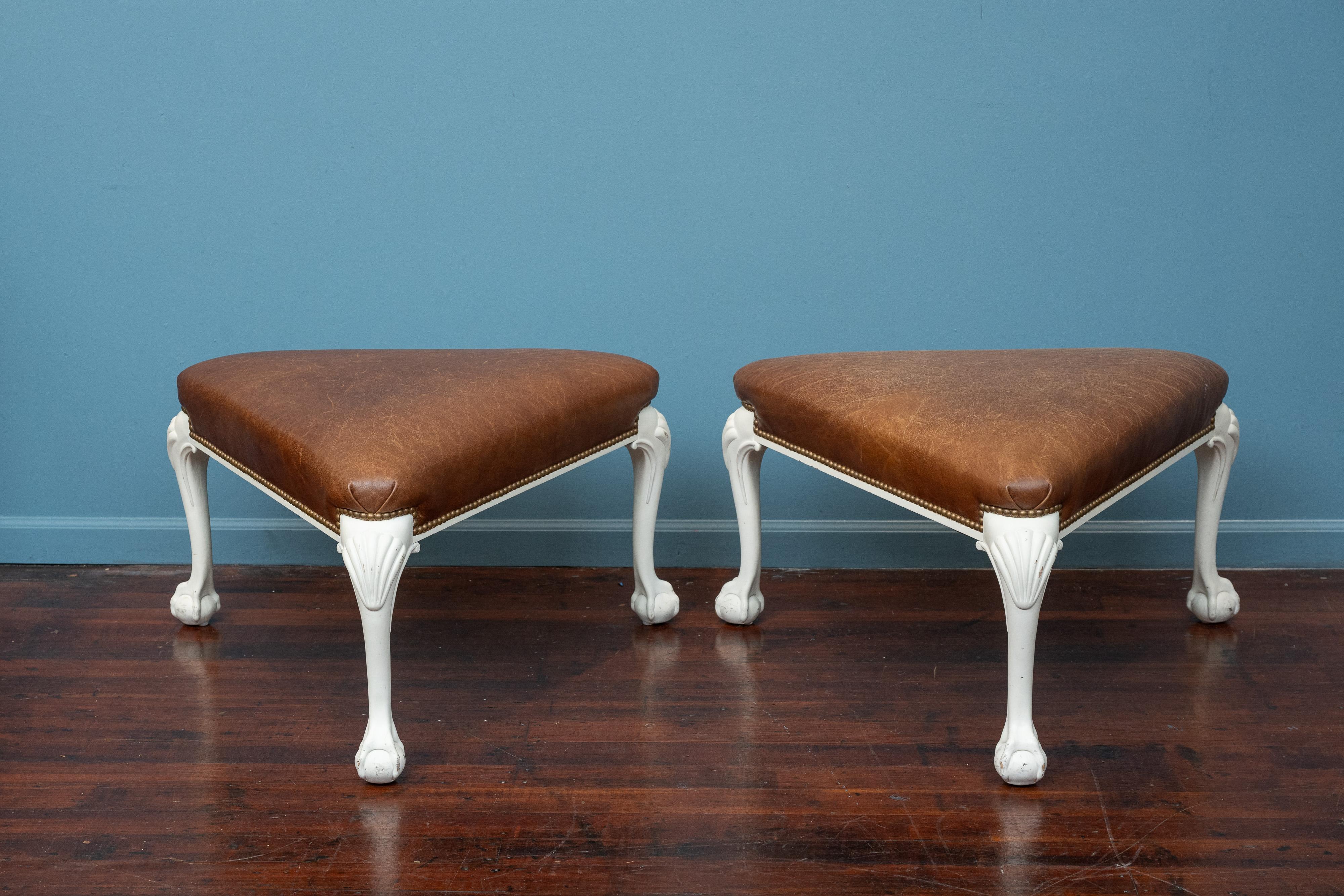 Contemporary Pair of Oscar de la Renta Ottoman For Sale