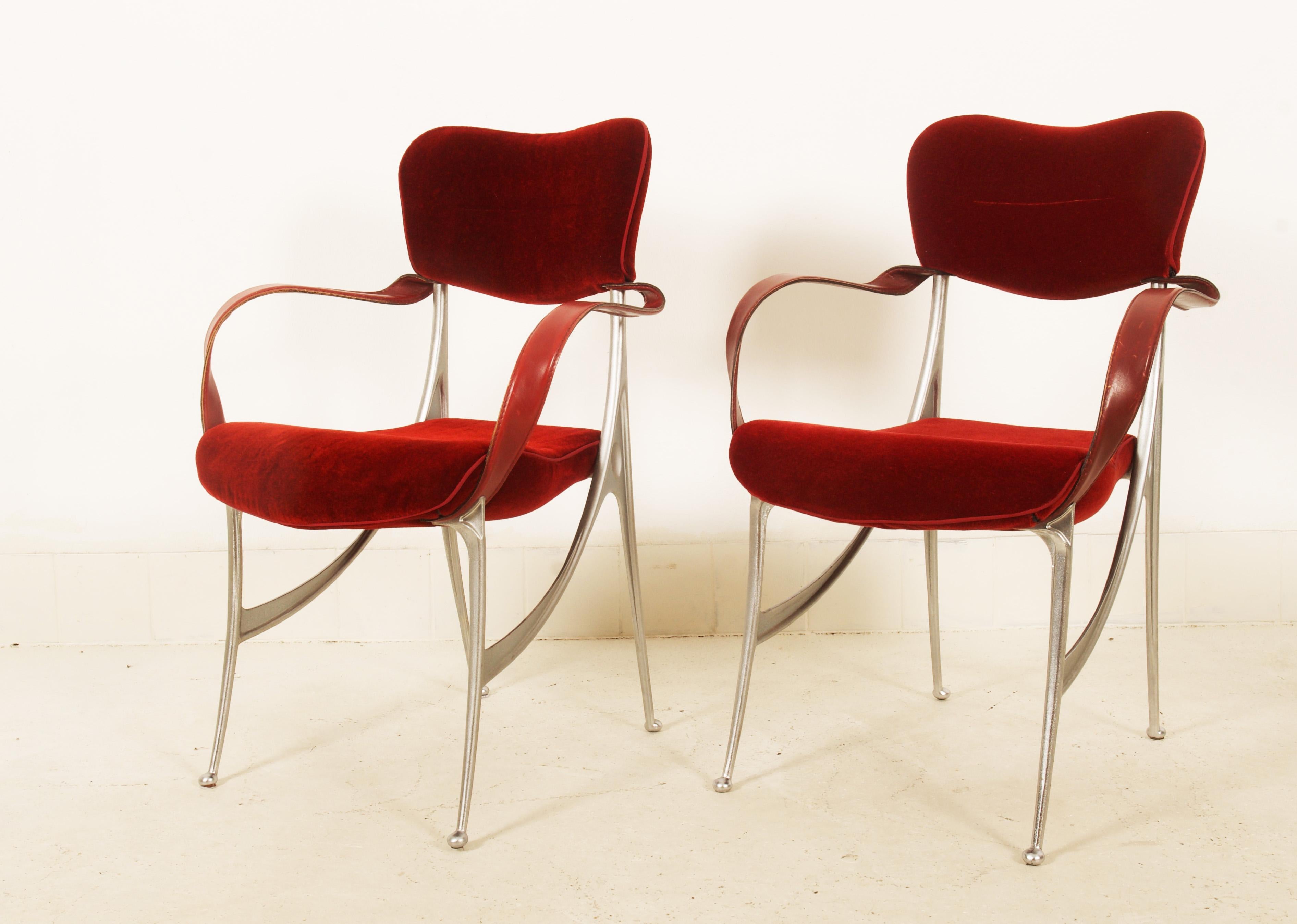 Post-Modern Pair of Oscar Tusquets “Lucas” Dining Armchairs for Driade For Sale