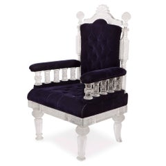 Pair of Osler Style Cut-Glass Throne Chairs