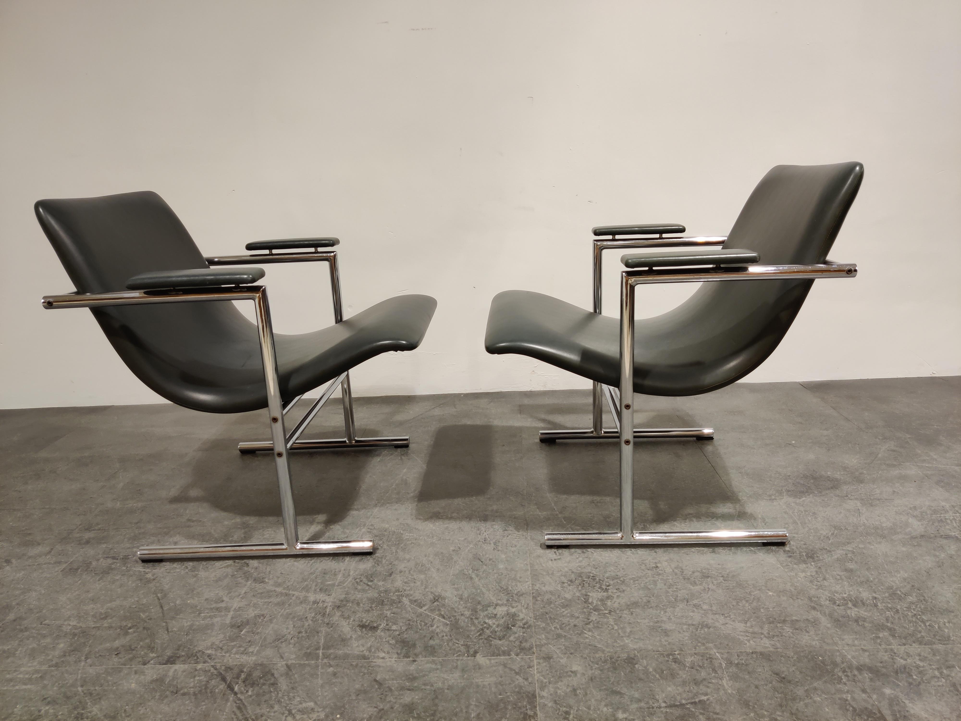 Pair of Oslo Lounge Chairs by Rudi Verelst, 1970s In Good Condition In Leuven, Vlaams Gewest