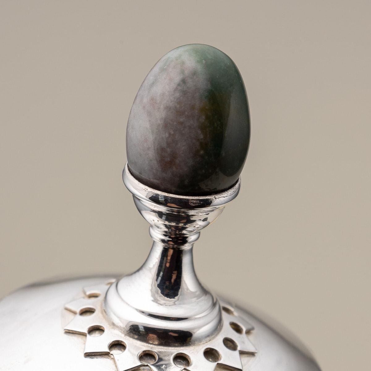 Pair Of Ostrich Egg Mounted Silver Plate Urns, Anthony Redmile c.1970 10