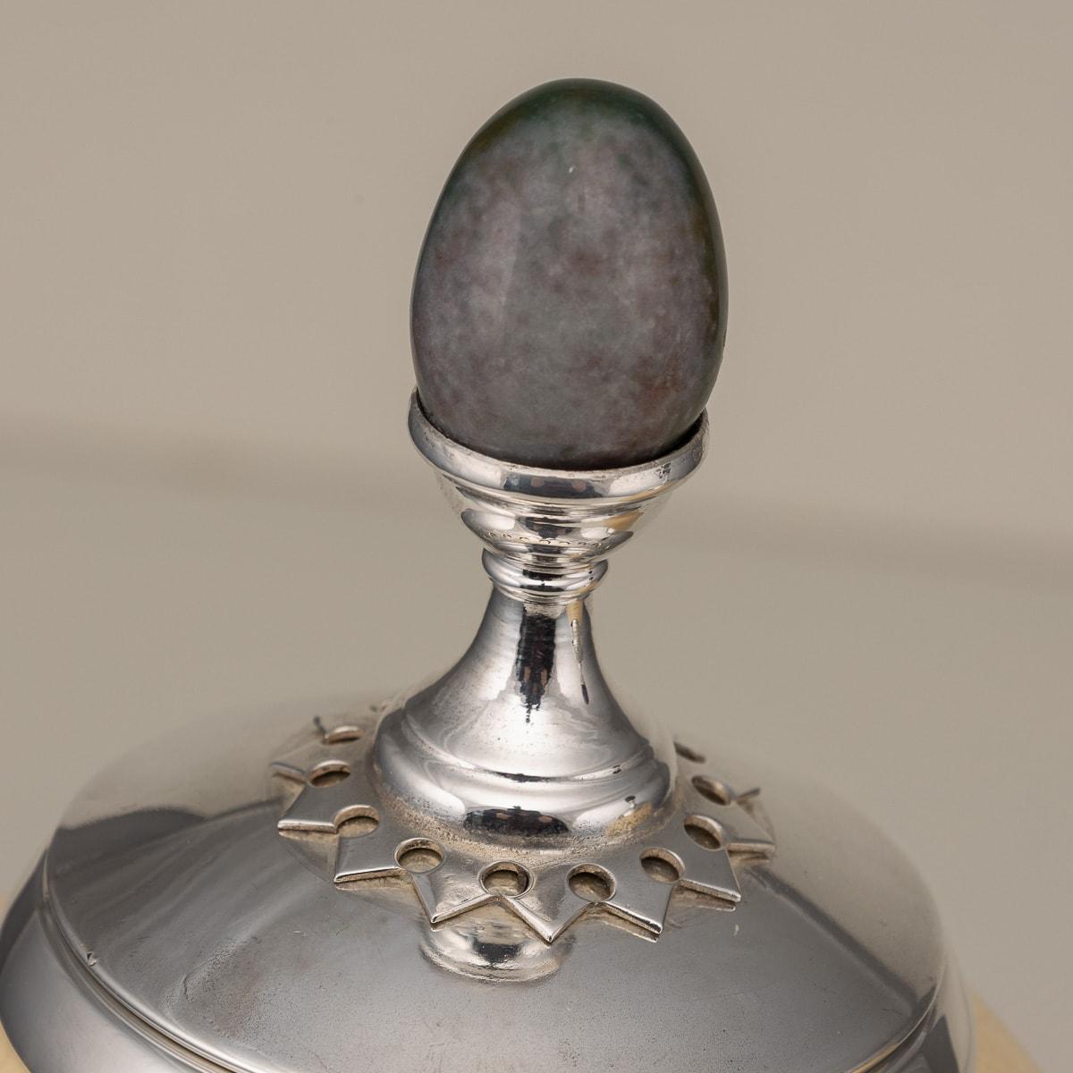 Pair Of Ostrich Egg Mounted Silver Plate Urns, Anthony Redmile c.1970 1