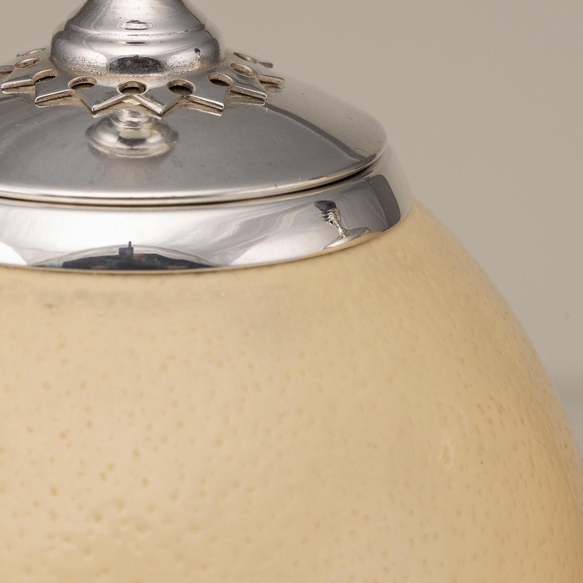Pair Of Ostrich Egg Mounted Silver Plate Urns, Anthony Redmile c.1970 3