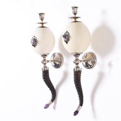 Paar Straußeneier-Wandleuchter von Anthony Redmile