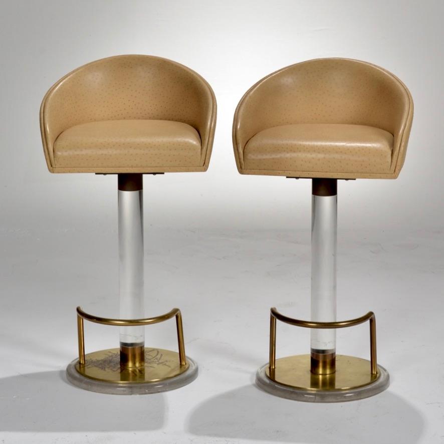 ostrich leather bar stools